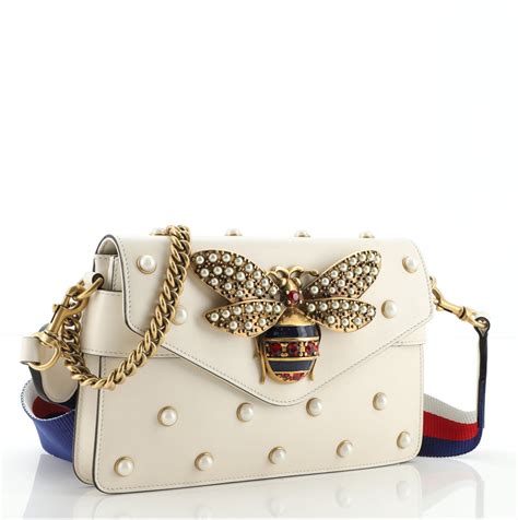 Gucci Broadway Pearly Bee Shoulder Bag 